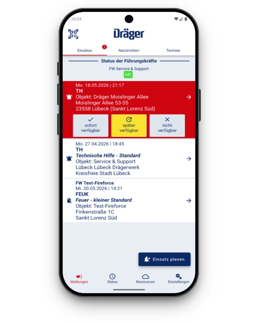 EMS Push Alarmierung in der Dräger Cloud