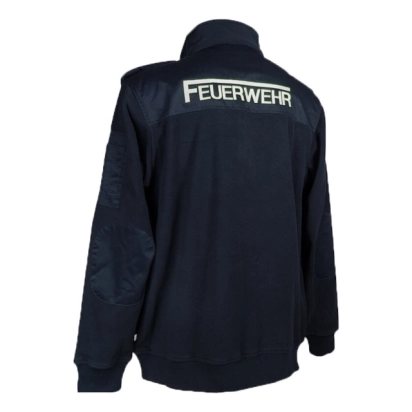 Fleecejacke PELKOTEX, navyblau, mit Schulterklappen und Stick