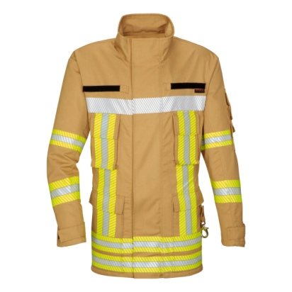 Einsatzjacke Fire-Jack II sand, Rückenaufdruck FEUERWEHR silber reflektierend
