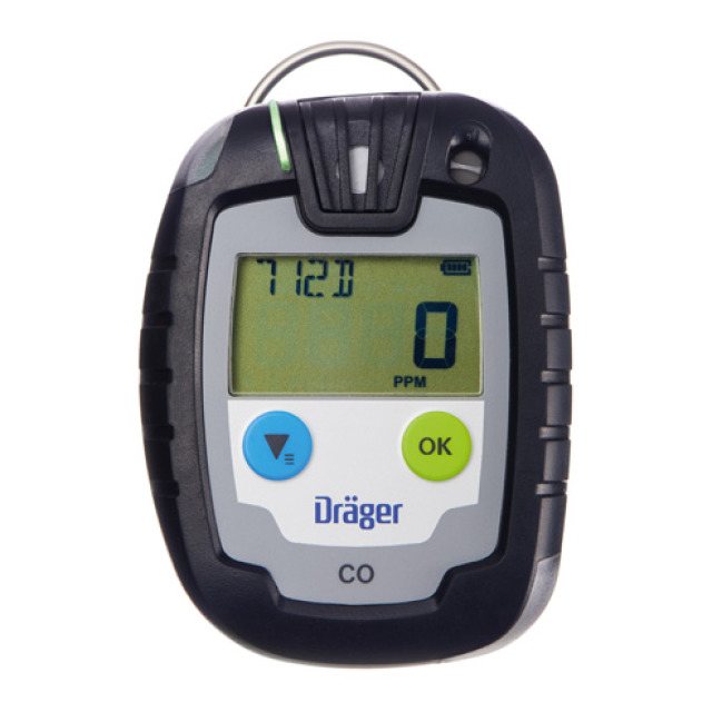 Gasmessgerät DRÄGER Pac 6000 CO, 2 voreingestellte Alarmschwellen bei 30 ppm und 60 ppm, Baujahr 12/2024